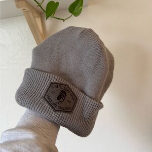 O'Neill Gray Knit Cuffed Beanie with Surf Patch